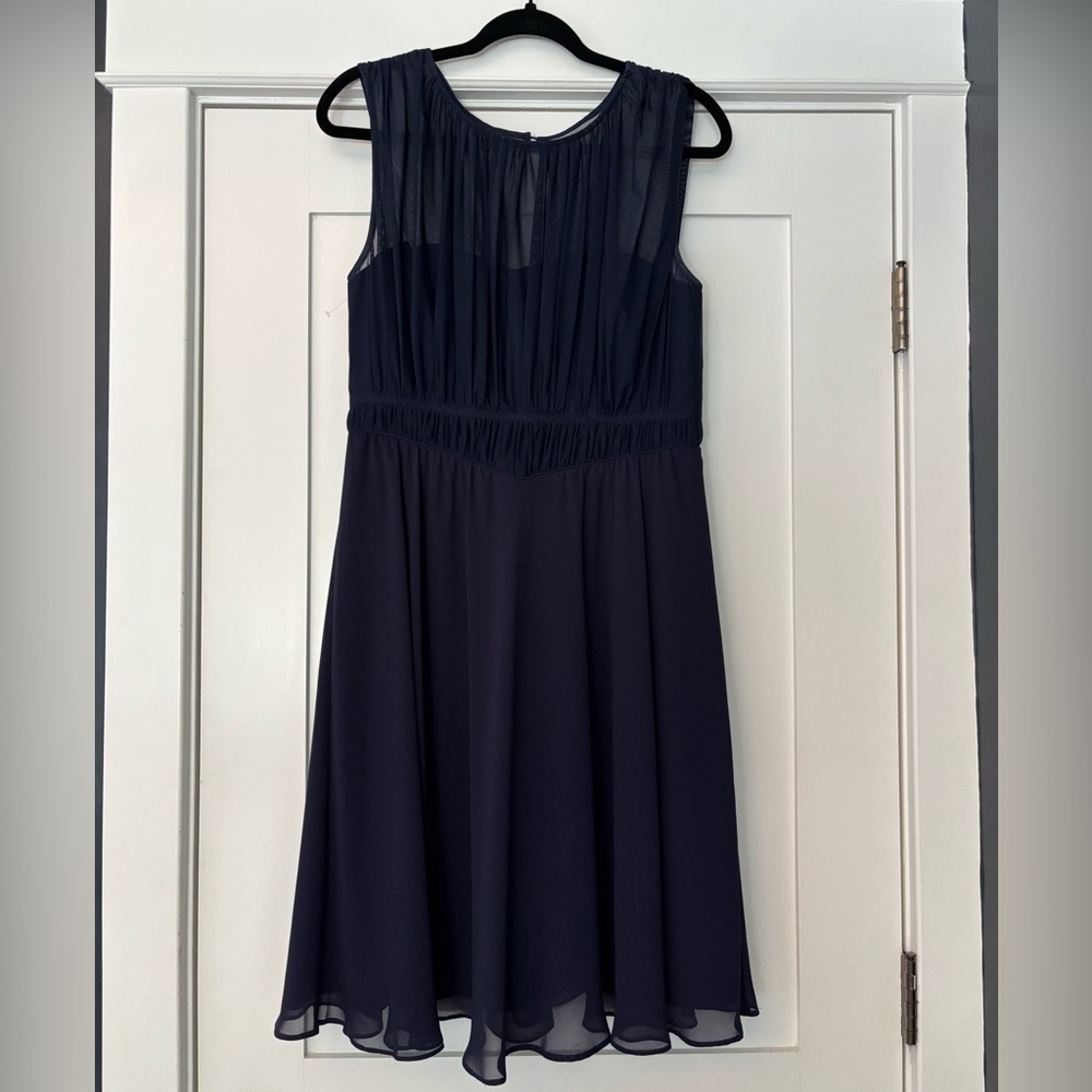 Reiss Cassis Fit and Flare Dress with Sheer Detail Like New